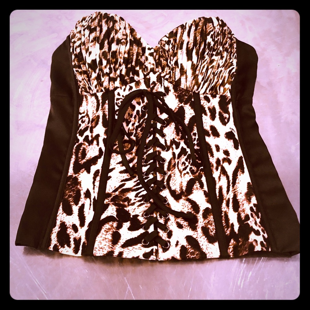 Club Top Sexy BeBe Leopard Corset Bustier